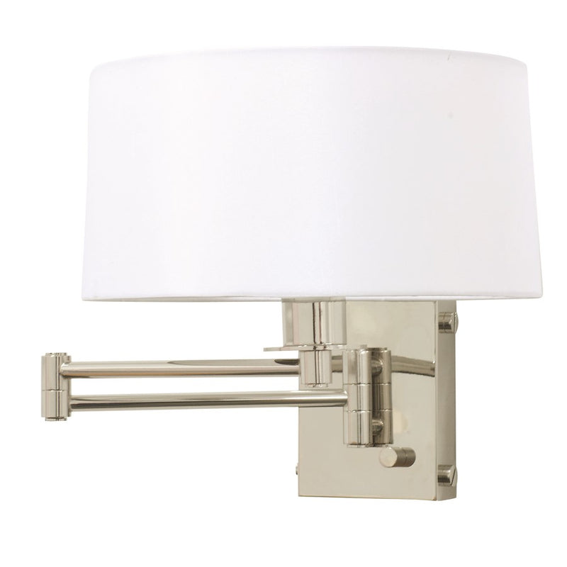 House of Troy Wall Swing Lamp in Polished Nickel with Full Range Dimmer, Polished Nickel
