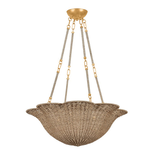 Hudson Valley Ardonia 4 Light Chandelier, Vintage Gold Leaf/Abaca - 1074-VGL