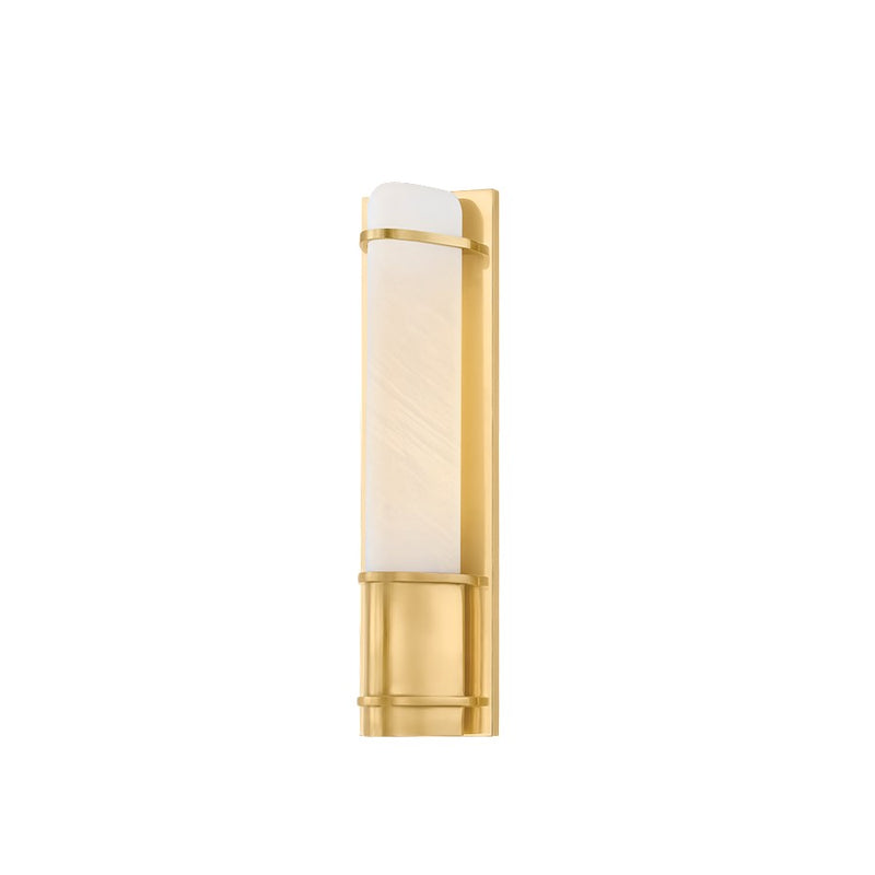 Hudson Valley Tottenville 1 Light Wall Sconce, Aged Brass/Matte Cloud - 1116-AGB