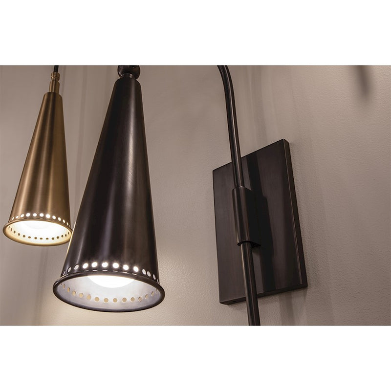 Hudson Valley Alva 1 Light Wall Sconce, Old Bronze