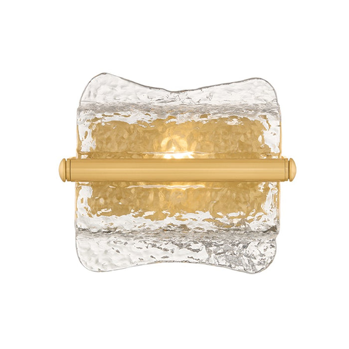 Hudson Valley Fosterdale 1 Light Wall Sconce, Aged Brass/Clear Optic - 1371-AGB