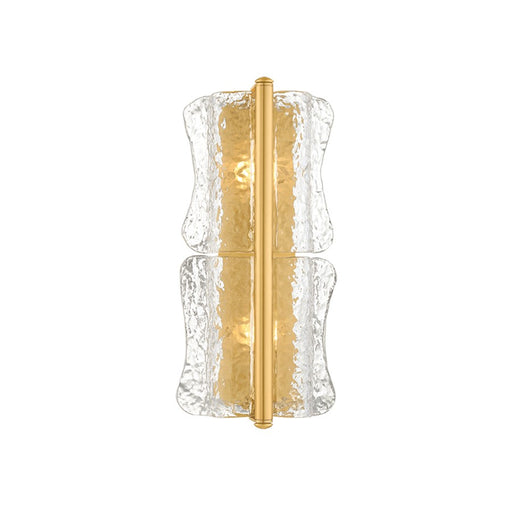 Hudson Valley Fosterdale 2 Light Wall Sconce, Aged Brass/Clear Optic - 1372-AGB
