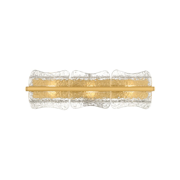 Hudson Valley Fosterdale 3 Light Wall Sconce, Aged Brass/Clear Optic - 1373-AGB