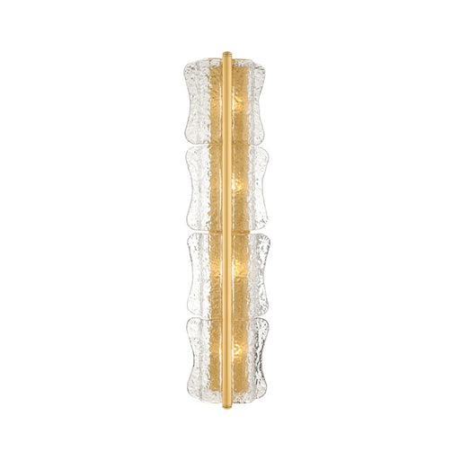 Hudson Valley Fosterdale 4 Light Wall Sconce, Aged Brass/Clear Optic - 1374-AGB