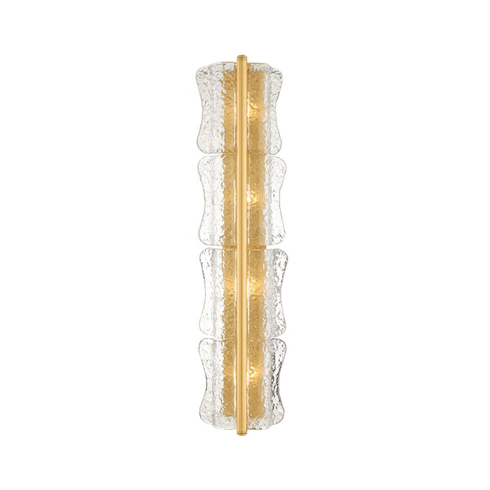 Hudson Valley Fosterdale 4 Light Wall Sconce, Aged Brass/Clear Optic - 1374-AGB