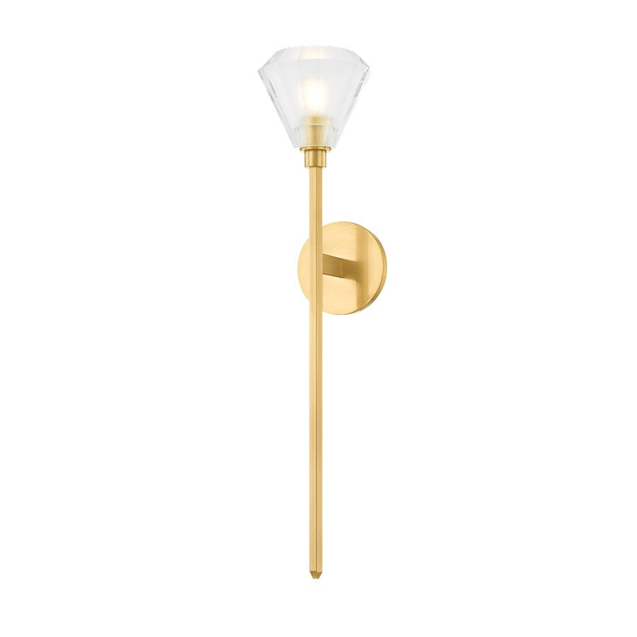 Hudson Valley Maspeth 1 Light Wall Sconce, Aged Brass/K9 - 1425-AGB