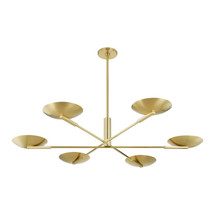 Hudson Valley Johnson 6 Light Chandelier, Aged Brass/Etched Matte - 1506-AGB
