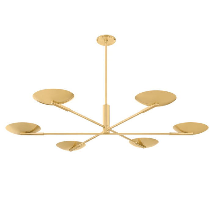 Hudson Valley Johnson 6 Light Chandelier, Aged Brass/Etched Matte