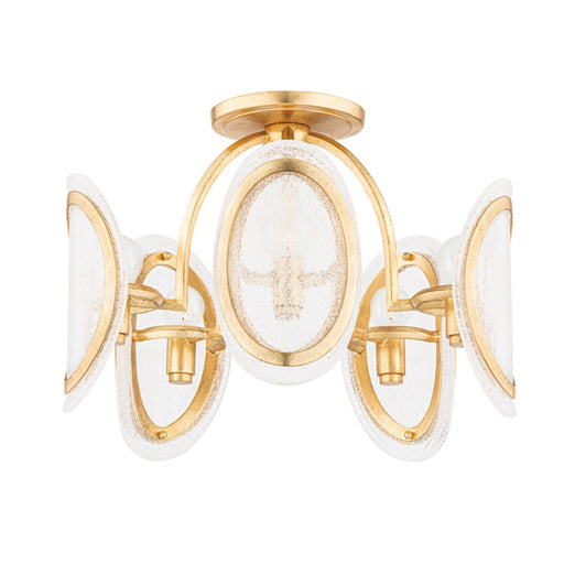 Hudson Valley Danes 5 Light Semi Flush, Vintage Gold Leaf