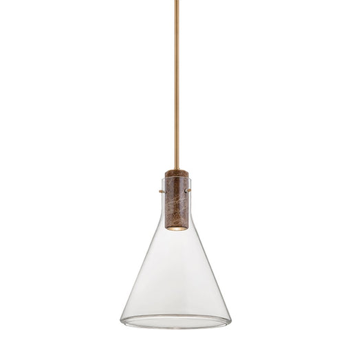 Hudson Valley Lighting West Hill 1 Light 13" Pendant, Brass/Clear - 1613-PBR