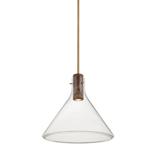 Hudson Valley Lighting West Hill 1 Light 19" Pendant, Brass/Clear - 1619-PBR