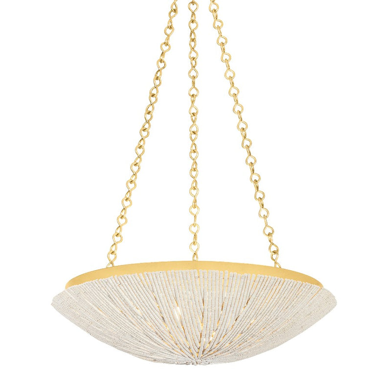 Hudson Valley Summerside 4 Light Pendant, Vintage Gold Leaf - 1704-VGL