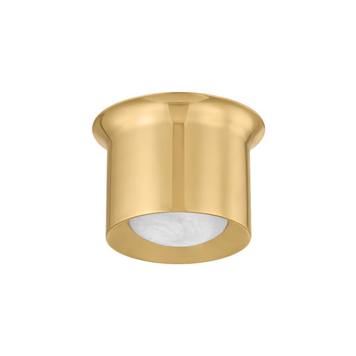 Hudson Valley Noxon 1 Light 7" Flush Mount, Aged Brass/Matte Cloud - 1707-AGB