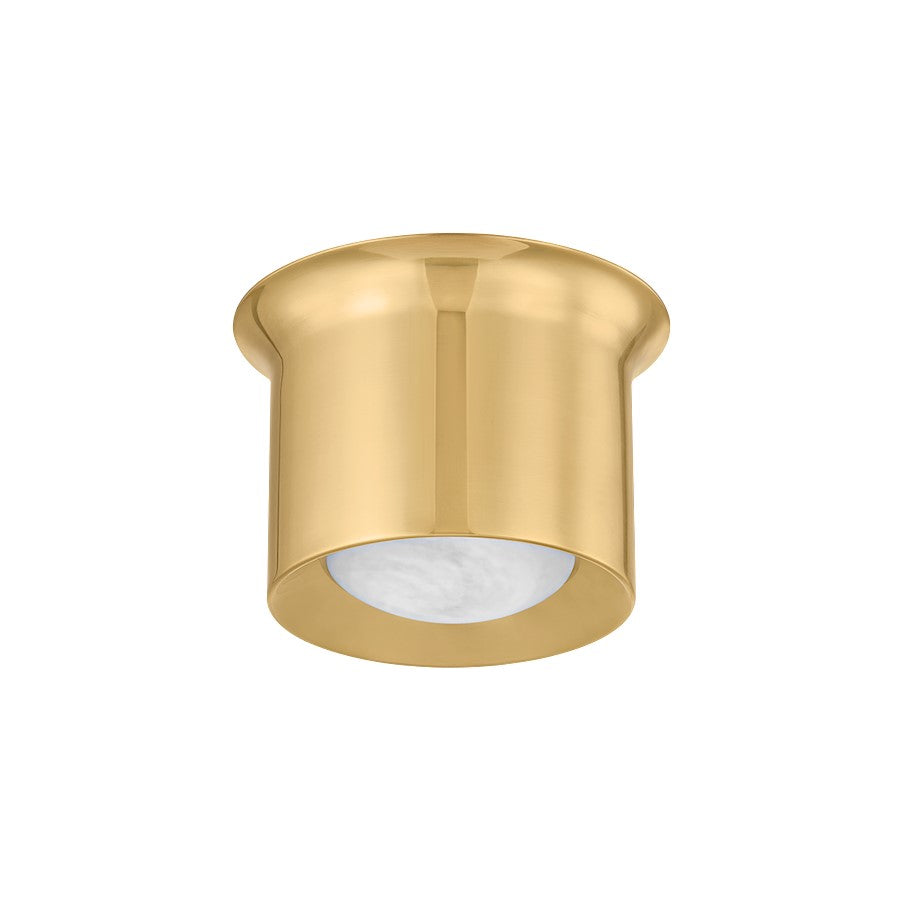 Hudson Valley Noxon 1 Light 7" Flush Mount, Aged Brass/Matte Cloud - 1707-AGB