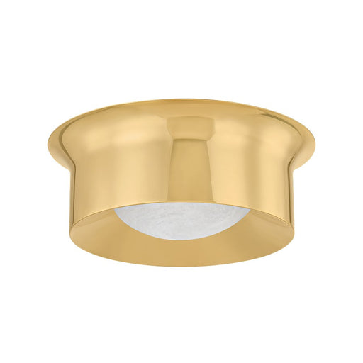 Hudson Valley Noxon 1 Light 14" Flush Mount, Aged Brass/Matte Cloud - 1714-AGB