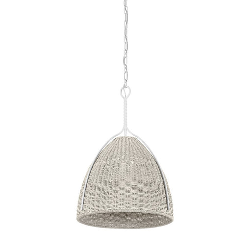 Hudson Valley Woodlawn 1 Light 19" Pendant, White Plaster/Bleached - 1718-WP