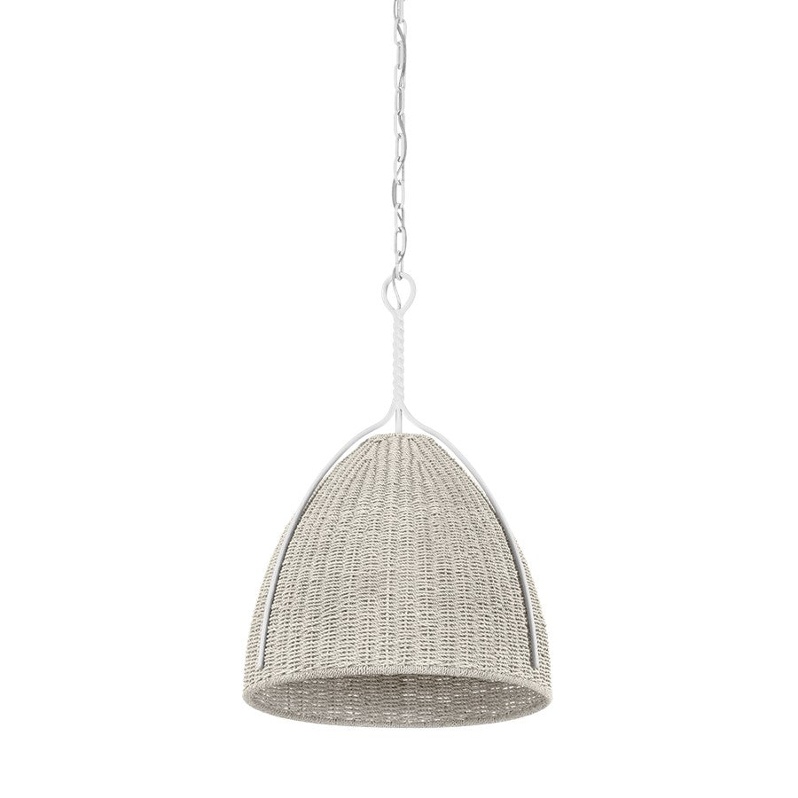 Hudson Valley Woodlawn 1 Light 19" Pendant, White Plaster/Bleached - 1718-WP