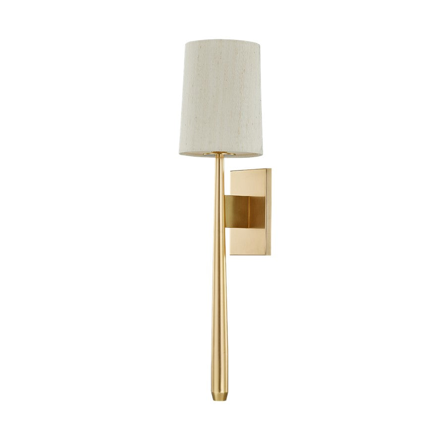 Hudson Valley Bridgeton 1 Light Wall Sconce, Aged Brass/Raw Silk - 1771-AGB