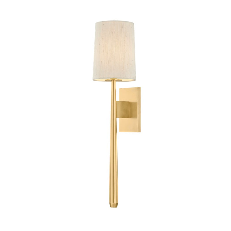 Hudson Valley Bridgeton 1 Light Wall Sconce, Aged Brass/Raw Silk