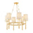 Hudson Valley Bridgeton 6 Light Chandelier, Aged Brass/Raw Silk