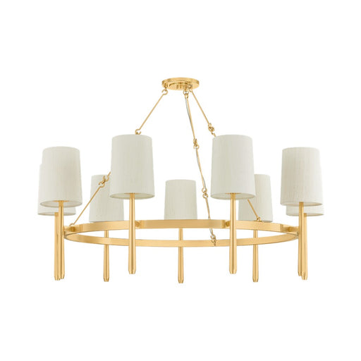 Hudson Valley Bridgeton 9 Light Chandelier, Aged Brass/Raw Silk - 1779-AGB