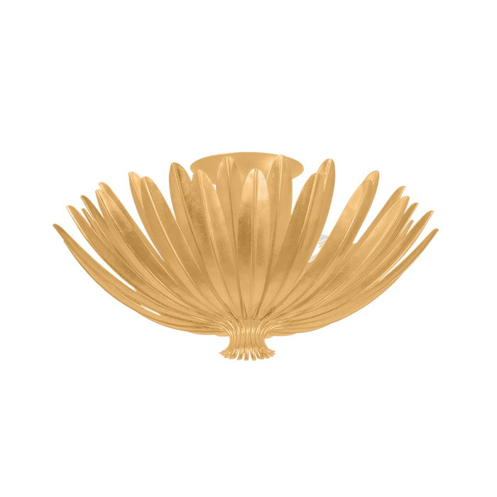 Hudson Valley Whitfield 3Lt Semi Flush Mount, Vintage Gold Leaf - 1819-VGL