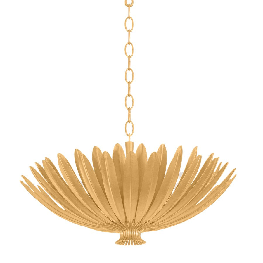 Hudson Valley Whitfield 4Lt Chandelier, Vintage Gold Leaf - 1823-VGL