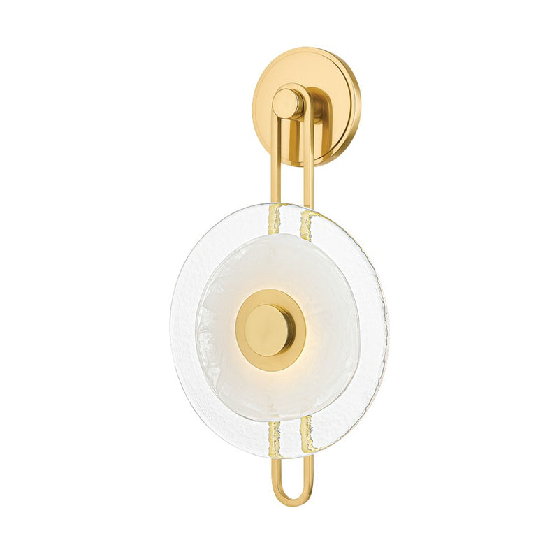 Hudson Valley Keuka park 1Lt Wall Sconce, Brass/Blonchino Piastre - 2018-AGB
