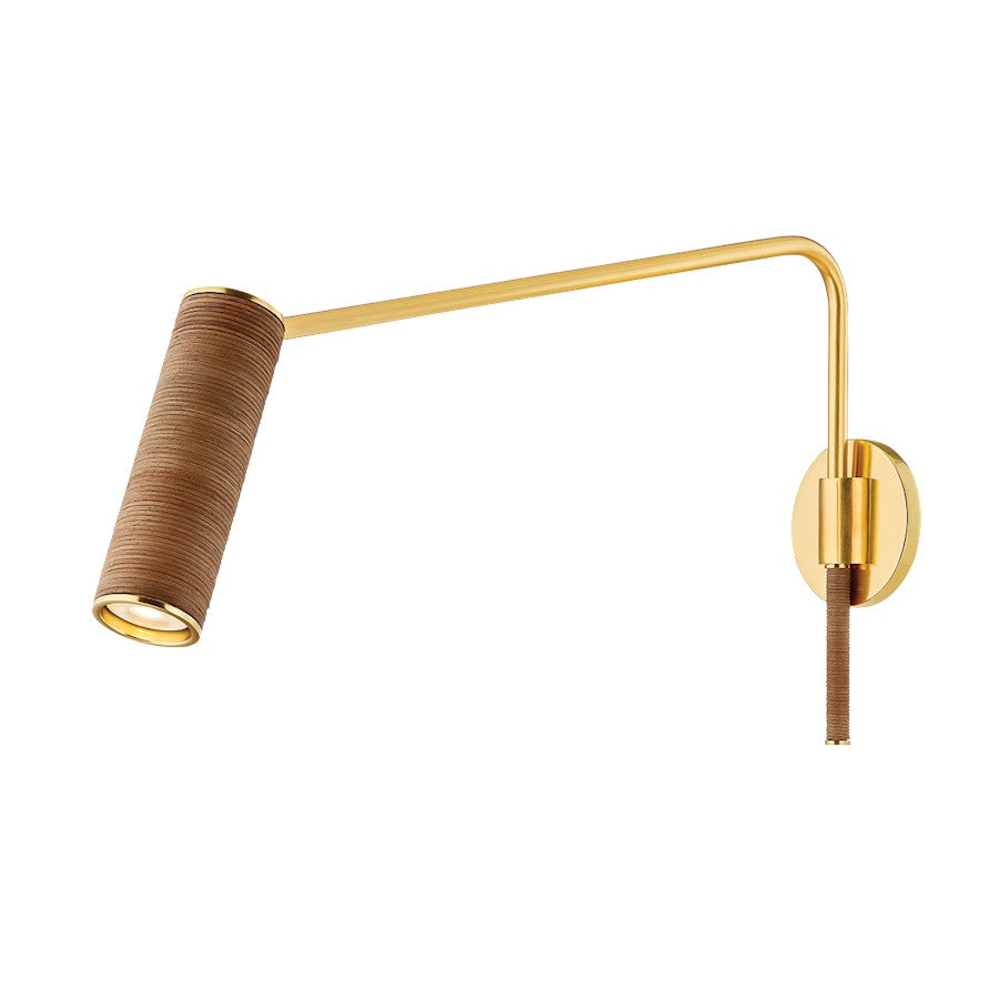 Hudson Valley Narragansett 1 Light Wall Sconce, Aged Brass - 2117-AGB