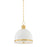 Hudson Valley Briscoe 2Lt Pendant, Aged Brass/White Glass - 2132-AGB-SWH