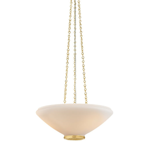 Hudson Valley Awosting 3 Light 17" Pendant, Aged Brass/Opal Matte