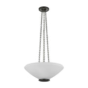 Hudson Valley Awosting 3Lt 17" Pendant, Distressed Bronze/Opal Matte - 2317-DB