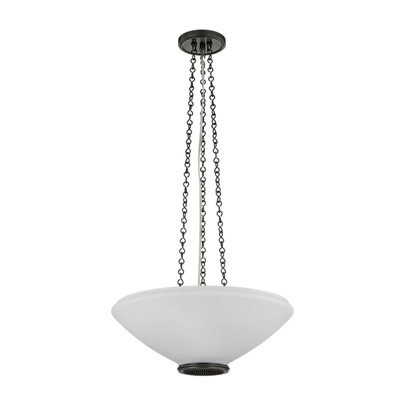 Hudson Valley Awosting 3Lt 17" Pendant, Distressed Bronze/Opal Matte - 2317-DB