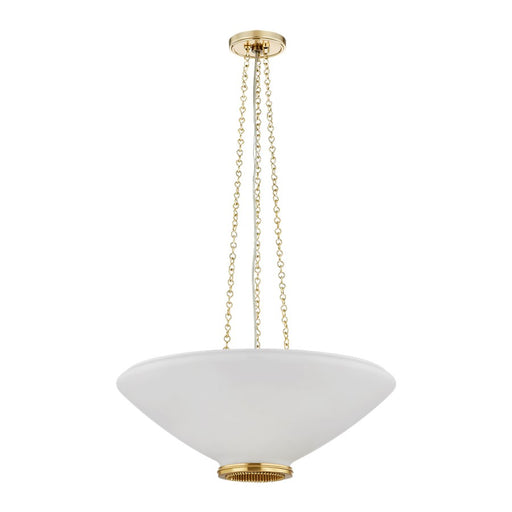 Hudson Valley Awosting 3 Light 22" Pendant, Aged Brass/Opal Matte - 2322-AGB