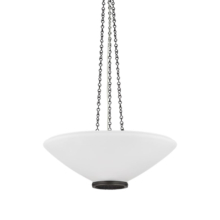 Hudson Valley Awosting 3Lt 22" Pendant, Distressed Bronze/Opal Matte - 2322-DB