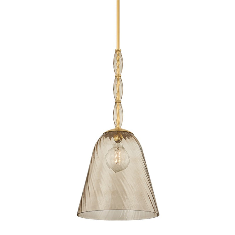Hudson Valley Bleecker 1Lt Pendant, Aged Brass/Bronze/Optic - 2417-AGB