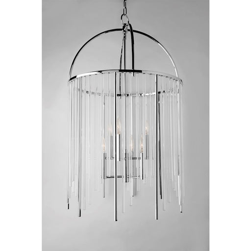 Hudson Valley Lewis 6 Light Chandelier, Polished Nickel/Clear