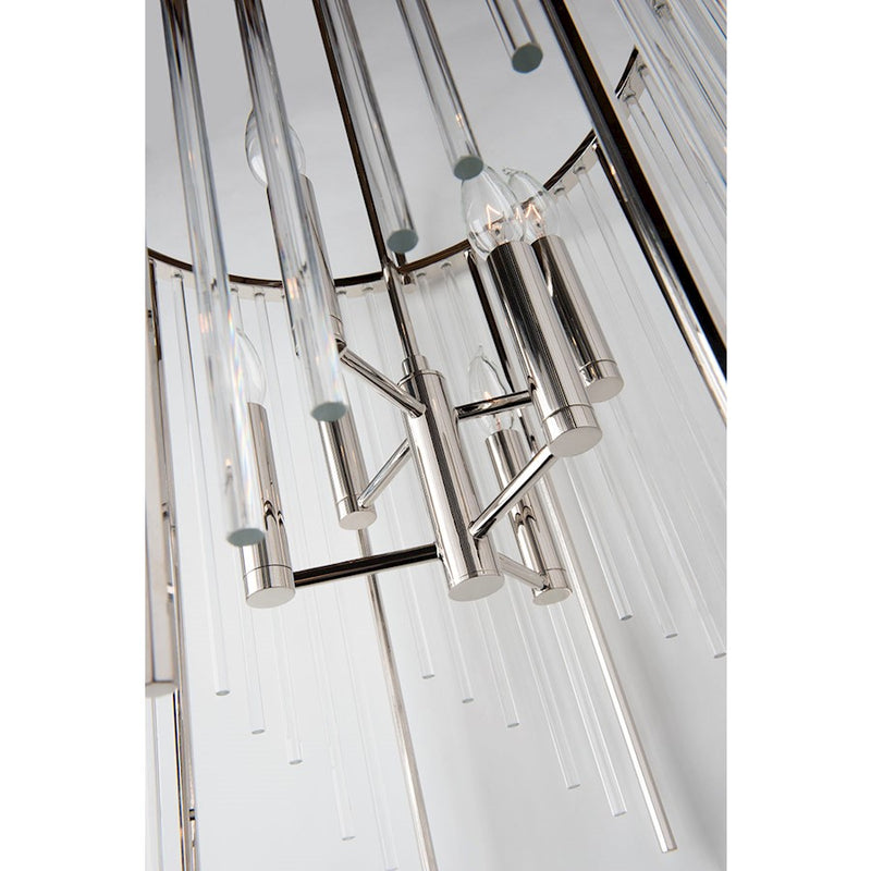 Hudson Valley Lewis 6 Light Chandelier, Polished Nickel/Clear