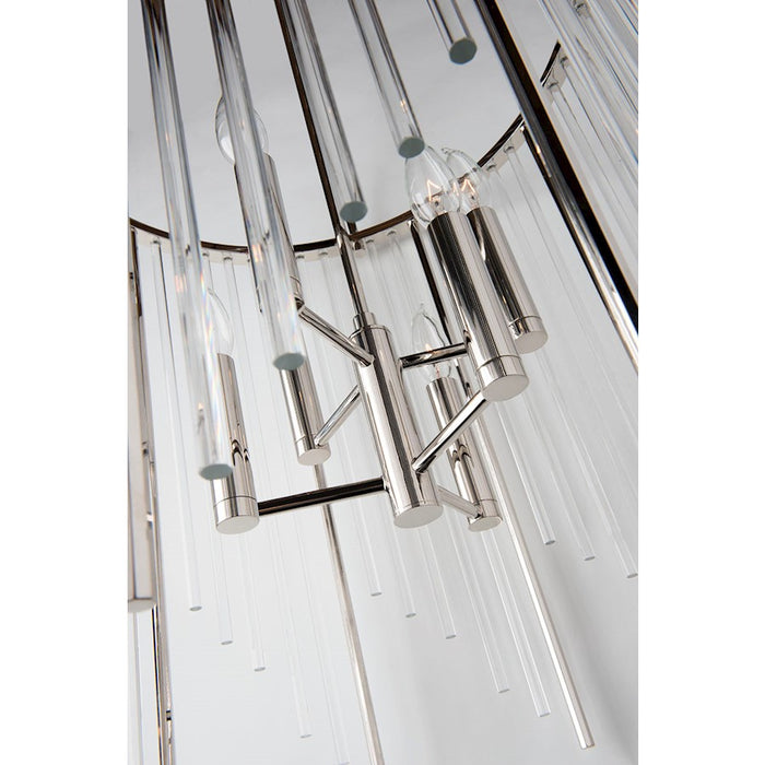 Hudson Valley Lewis 6 Light Chandelier, Polished Nickel/Clear
