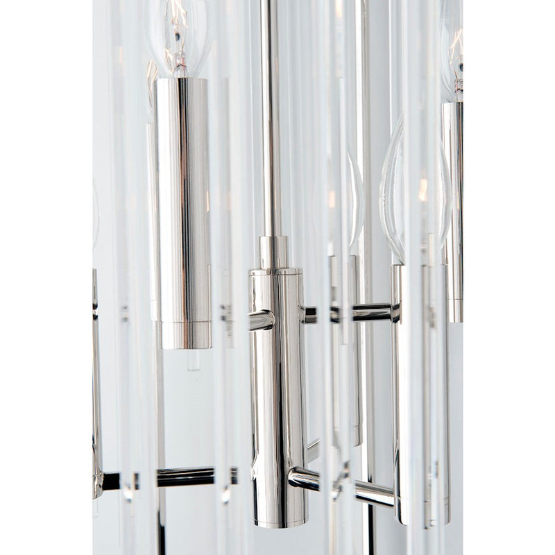 Hudson Valley Lewis 6 Light Chandelier, Polished Nickel/Clear