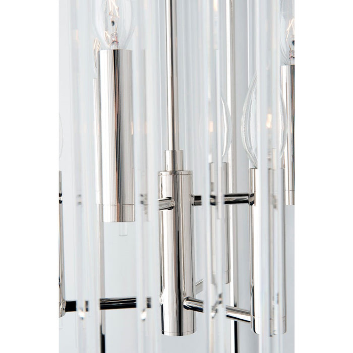 Hudson Valley Lewis 6 Light Chandelier, Polished Nickel/Clear