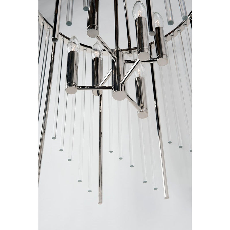 Hudson Valley Lewis 6 Light Chandelier, Polished Nickel/Clear