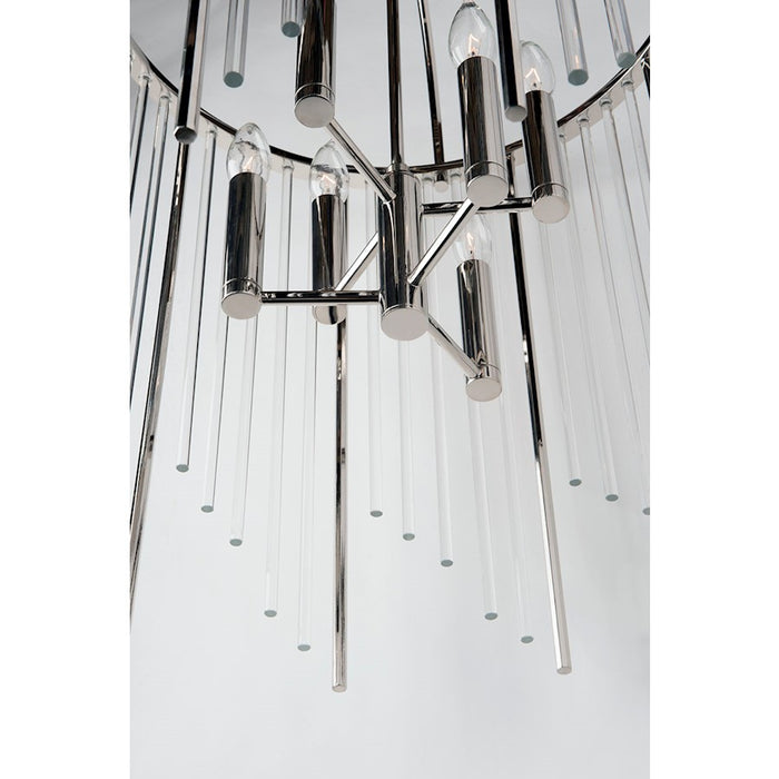 Hudson Valley Lewis 6 Light Chandelier, Polished Nickel/Clear