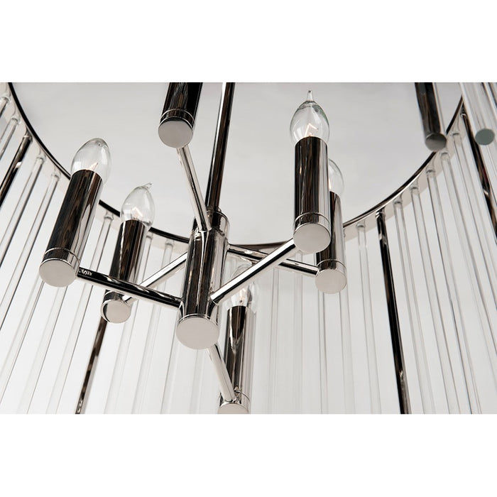 Hudson Valley Lewis 6 Light Chandelier, Polished Nickel/Clear
