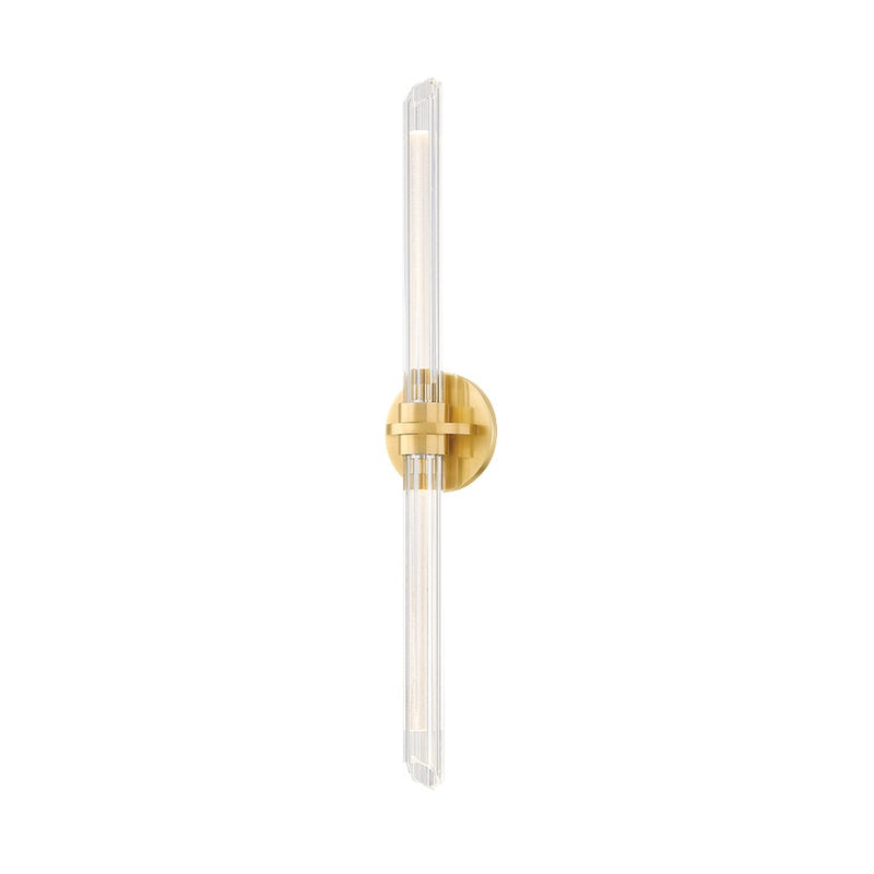 Hudson Valley Knighton 2 Light Bath and Vanity, Aged Brass/Clear - 2602-AGB