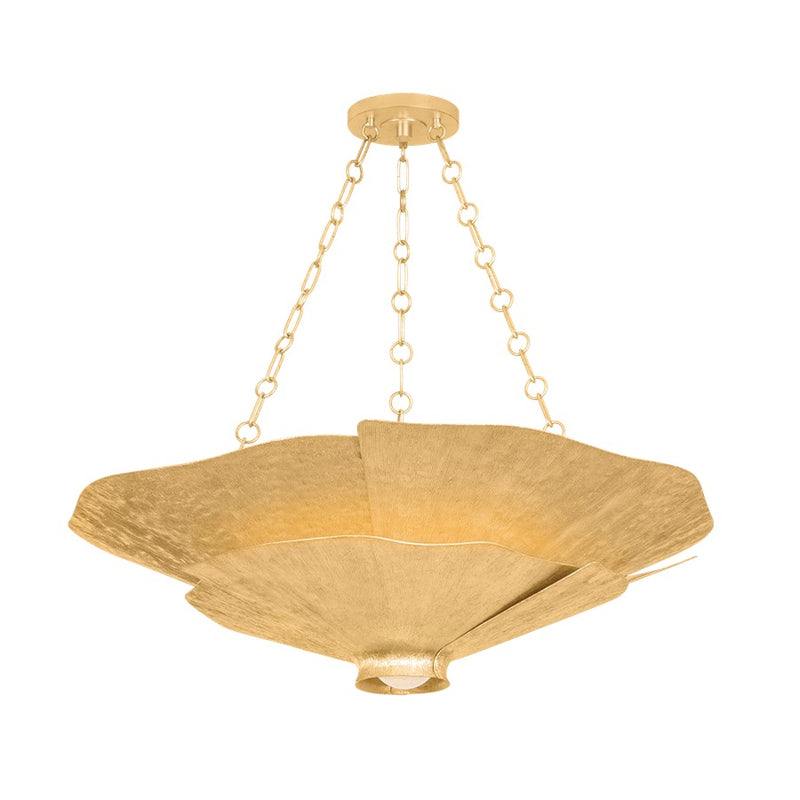 Hudson Valley Spring Valley 5Lt Chandelier, Gold Leaf/Seeded Cloud - 2605-VGL