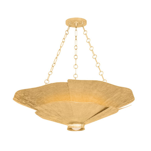 Hudson Valley Spring Valley 5Lt Chandelier, Gold Leaf/Seeded Cloud - 2605-VGL