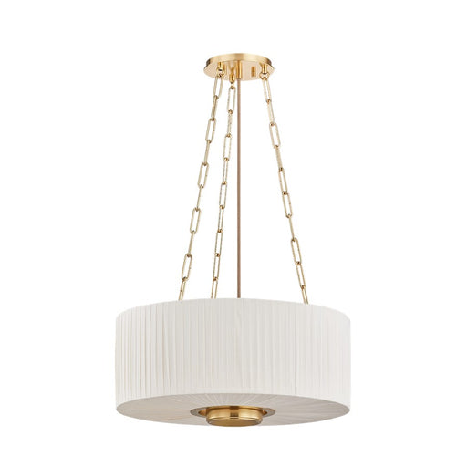 Hudson Valley Camby 3Lt Pendant, Aged Brass/Ivory Linen - 2703-AGB