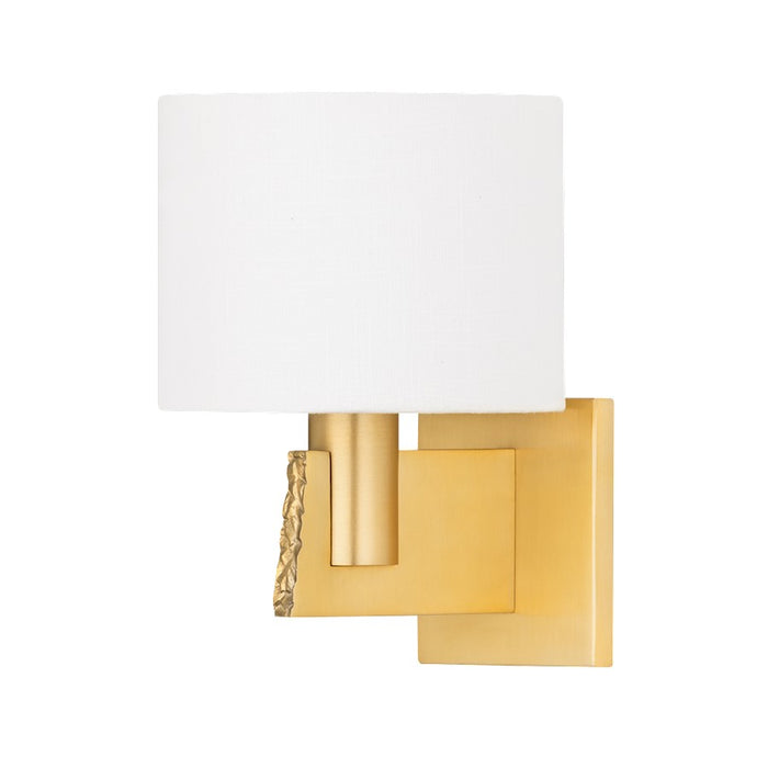 Hudson Valley Brampton 1 Light Wall Sconce, Aged Brass/White - 2710-AGB