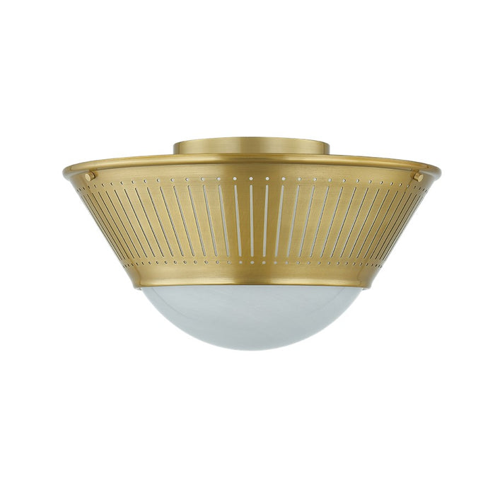 Hudson Valley Elsmere 1 Light Flush Mount, Aged Brass/Cloud - 2731-AGB